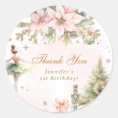 くるみ割り冬のオーネダーランドありがとう ラウンドシール (正面)