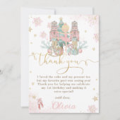 くるみ割り冬オネダーランド1st誕生日ブロンド サンキューカード (正面)