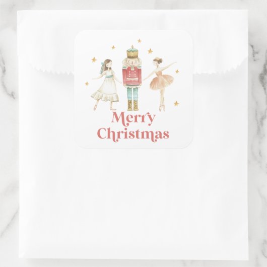 くるみ割り冬バレエのクリスマス スクエアシール (バッグ)
