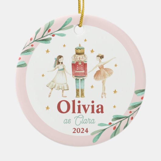 くるみ割り冬バレエのクリスマス セラミックオーナメント (正面)