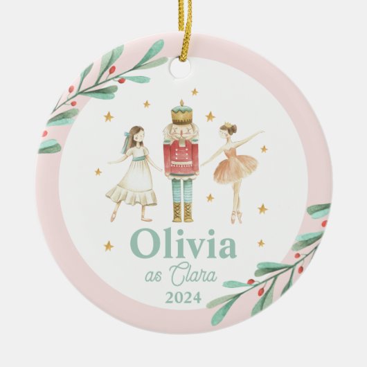 くるみ割り冬バレエのクリスマス セラミックオーナメント (正面)