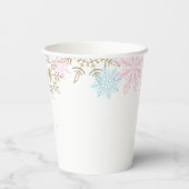 くるみ割り冬誕生日グリッター雪 紙コップ (裏面)