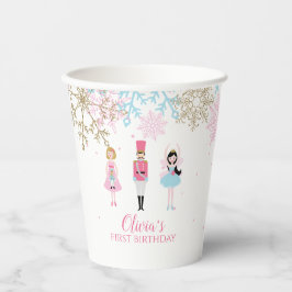 くるみ割り冬誕生日グリッター雪 紙コップ