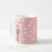 くるみ割り器はそれを雪クリスマスコーヒージャーマグカップ コーヒーマグカップ (正面左)