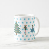 くるみ割り器はそれを雪クリスマスコーヒージャーマグカップ コーヒーマグカップ (正面右)