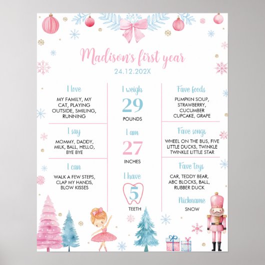 くるみ割り妖精フェアリー最初の誕生日マイルストーンのポスター ポスター (正面)