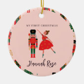 くるみ割り子ベビーガールマイ初めてのクリスマス セラミックオーナメント (正面)