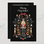 くるみ割り家族の写真クリスマスカード 招待状 (正面/裏面)