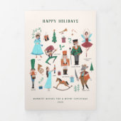 くるみ割り家族写真クリスマス 三つ折り招待状 (カバー)