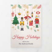 くるみ割り家族数々の写真コラージクリスマス 三つ折りクリスマスカード (カバー)