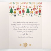 くるみ割り家族数々の写真コラージクリスマス 三つ折りクリスマスカード (内部中)