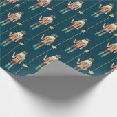 くるみ割り星スターズストライプブルークリスマス ラッピングペーパー (角)