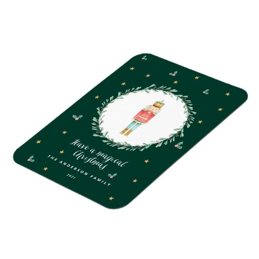 くるみ割り植物かわいいクリスマスポストカード マグネット (左側)