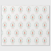 くるみ割り水の色の植物性かわいいクリスマスの息子 ラッピングペーパー (フラット)