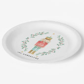 くるみ割り水の色の植物性かわいいクリスマスポス ペーパープレート (アングル)