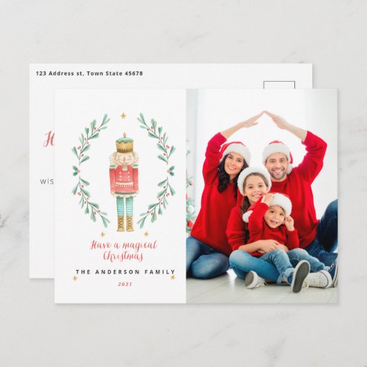 くるみ割り水の色の植物1写真クリスマス ポストカード (正面/裏面)