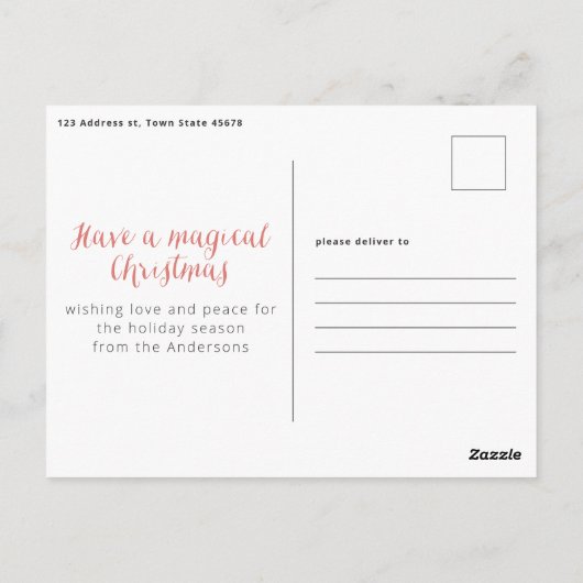 くるみ割り水の色の植物1写真クリスマス ポストカード (裏面)