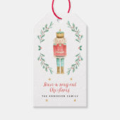 くるみ割り水色植物性かわいいクリスマス ギフトタグ (正面)