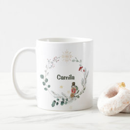 くるみ割り水色植物性かわいいクリスマス コーヒーマグカップ