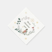 くるみ割り水色植物性かわいいクリスマス スタンダードカクテルナプキン (角)