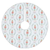 くるみ割り水色植物性かわいいクリスマス ブラッシュドポリエステルツリースカート (正面)