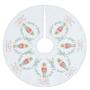 くるみ割り水色植物性かわいいクリスマス ブラッシュドポリエステルツリースカート