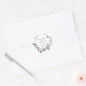 くるみ割り水色植物性かわいいクリスマス ラウンドシール (封筒)