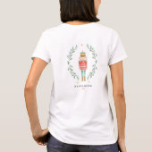 くるみ割り水色植物性かわいいクリスマス Tシャツ (裏面)