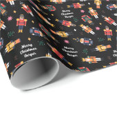 くるみ割り玩具兵士のクリスマスパーソナライズされた ラッピングペーパー (ロールコーナー)