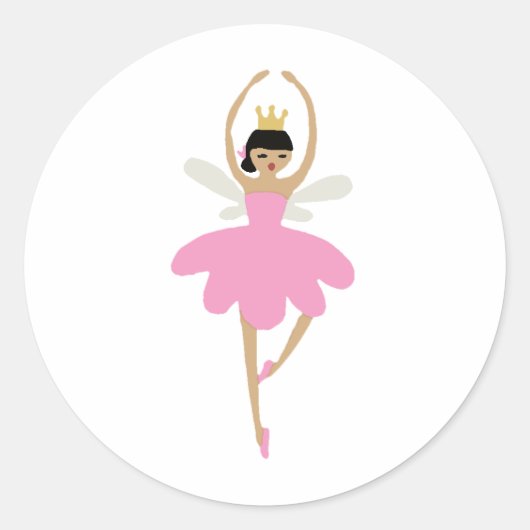 くるみ割り砂糖プラム妖精クラシック丸ステッカー ラウンドシール (正面)