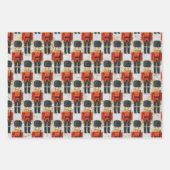 くるみ割り砂糖プラム妖精ポインセチアのクリスマス ラッピングペーパーシート (正面3)