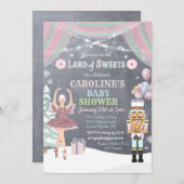 くるみ割り砂糖梅ベビーシャワー招待状 招待状 (正面/裏面)