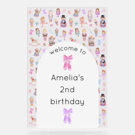 くるみ割り誕生日へようこそ アクリルサイン (正面)