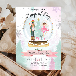 くるみ割り誕生日ガールランドオブスイーツフェアリーピンク 招待状