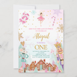 くるみ割り誕生日ガールランドオブスイーツフェアリー 招待状