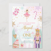 くるみ割り誕生日ガール　スイーツの国　妖精 招待状 (正面)