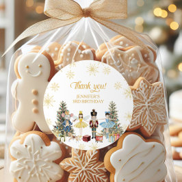 くるみ割り誕生日パーティーありがとう ラウンドシール