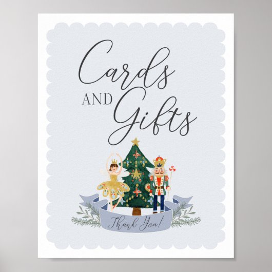 くるみ割り誕生日パーティーカードとギフトサイン ポスター (正面)