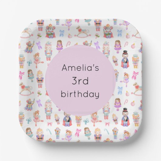 くるみ割り誕生日 ペーパープレート (正面)