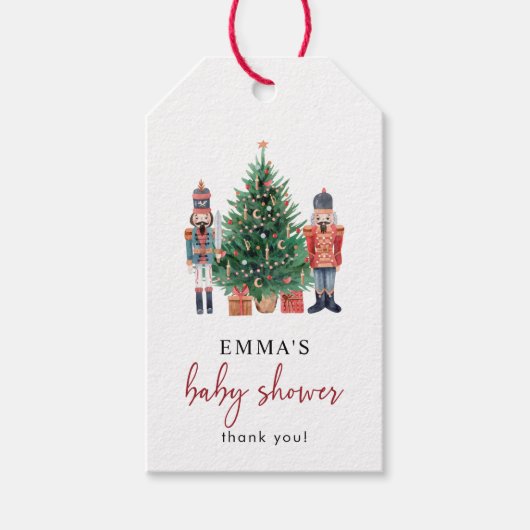 くるみ割り赤ちゃんシャワーメッセージカード ギフトタグ (正面)
