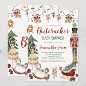 くるみ割り赤ちゃんベビーシャワー 招待状 (正面/裏面)