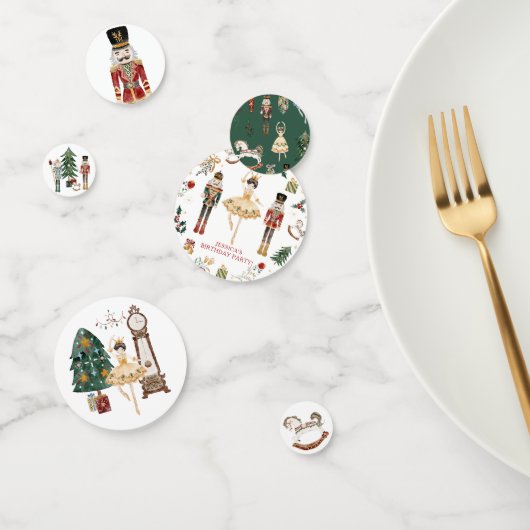 くるみ割り赤と金ゴールドバレリーナ誕生日パーティー コンフェッティ (グループ)