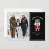 くるみ割り赤ブラッククリスマスフォトエレガント(Nutcracker Red Black Chris ポストカード (正面/裏面)