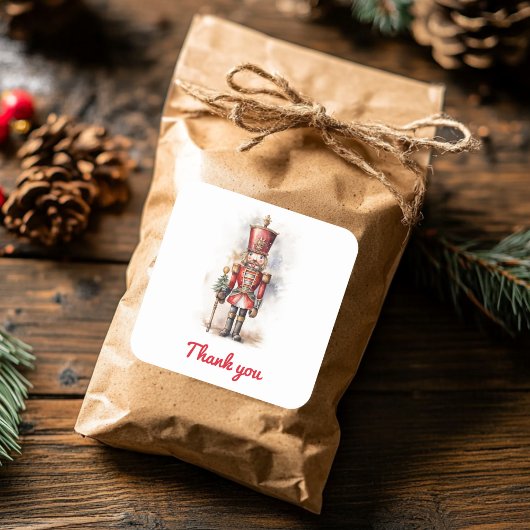 くるみ割り赤マジカル誕生日ありがとう スクエアシール