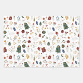 くるみ割り赤金ゴールドバレリーナ誕生日パーティー ラッピングペーパーシート (正面3)