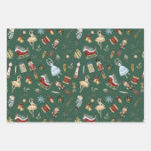 くるみ割り赤金ゴールドバレリーナ誕生日パーティー ラッピングペーパーシート (正面2)