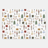 くるみ割り赤金ゴールドバレリーナ誕生日パーティー ラッピングペーパーシート (正面)