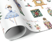 くるみ割り赤金ゴールドバレリーナ誕生日パーティー ラッピングペーパー (ロールコーナー)