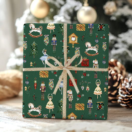 くるみ割り赤金ゴールドバレリーナ誕生日パーティー ラッピングペーパー