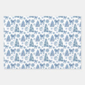 くるみ割り銀の青い弓クリスマスプレゼント ラッピングペーパーシート (正面2)